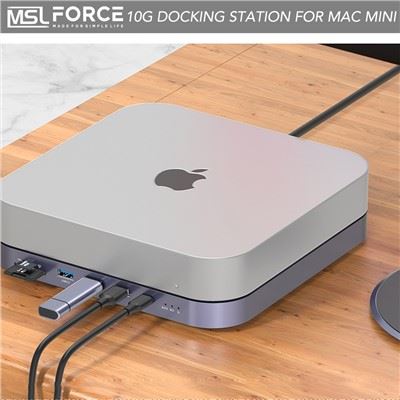 Stesen Dok Untuk M1 Mac Mini 2021 USB3.2 Dengan Penutup HDD SDD , Stesen Dok 9 DALAM 1