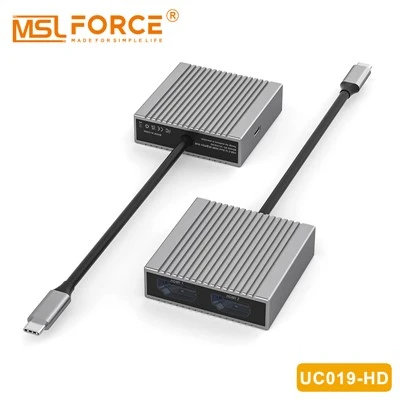 USB-C Ke Dwi HDMI MST HUB - Penyesuai Dwi Monitor Untuk Komputer Riba