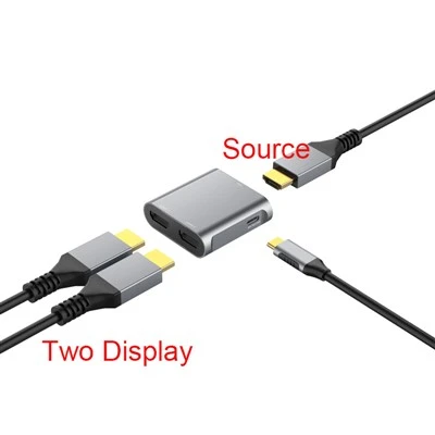 Pemisah HDMI 1 dalam 2 Keluar Paparan Lanjutan 4K60Hz